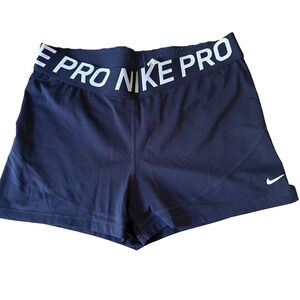 Nike Pro Women’s Navy Bike Shorts 3” Inseam XXL Compression Athletic